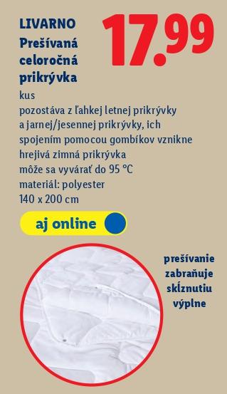 Prešívaná celoročná prikrývka