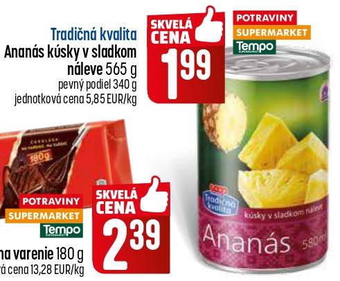 Ananás kúsky v sladkom náleve