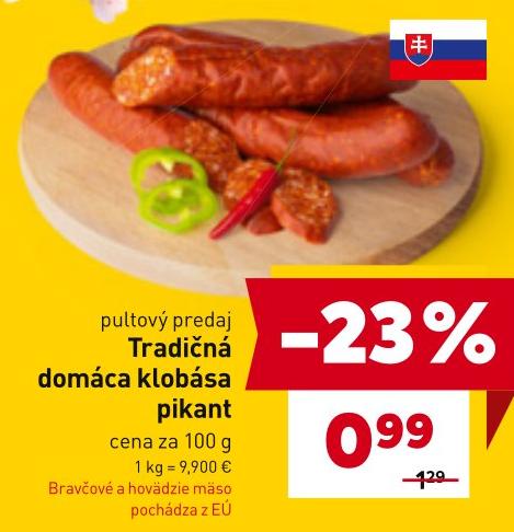 Tradičná domáca klobása pikant