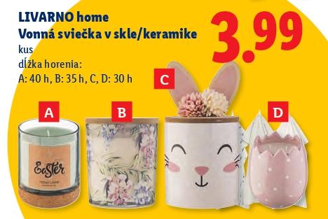 Vonná sviečka v skle/keramike