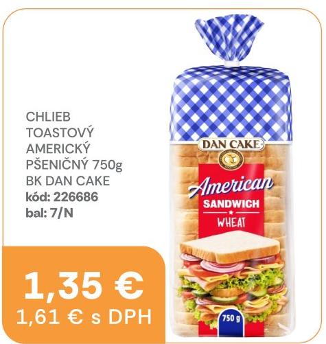 Chlieb toastový americký pšeničný