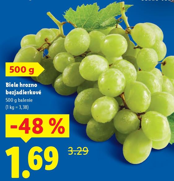 Biele hrozno bezjadierkové