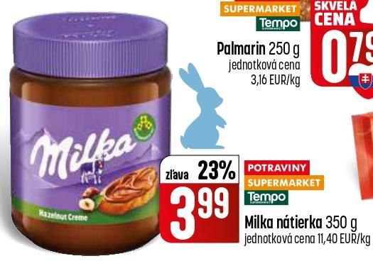 Milka nátierka