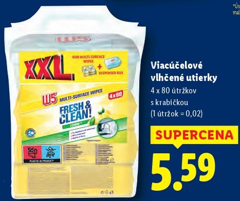 Viacúčelové vlhčené utierky