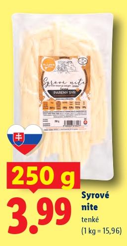 Syrové nite tenké