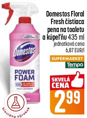 Domestos Floral Fresh čistiaca pena na toaletu a kúpeľňu