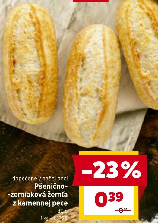 Pšenično-zemiaková žemľa z kamennej pece