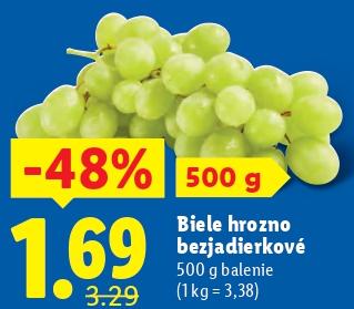 Biele hrozno bezjadierkové