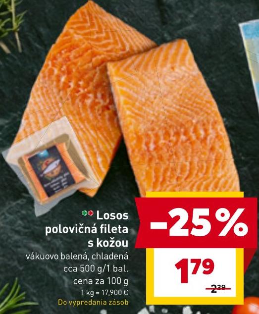 Losos polovičná fileta s kožou