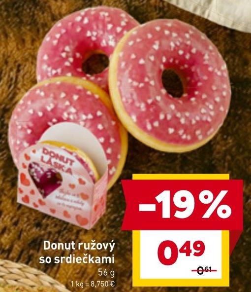 Donut ružový so srdiečkami