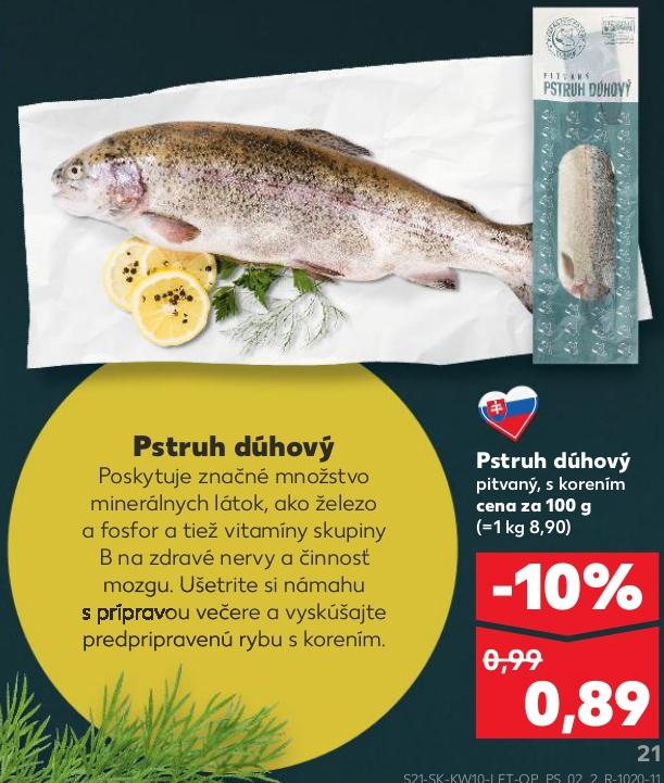Pstruh dúhový pitvaný, s korením