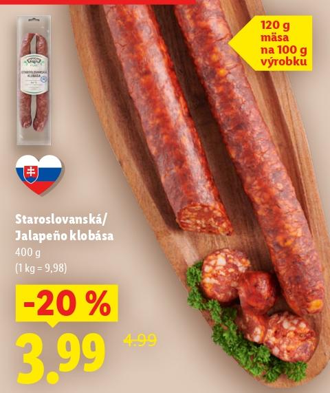 Staroslovanská/Jalapeño klobása