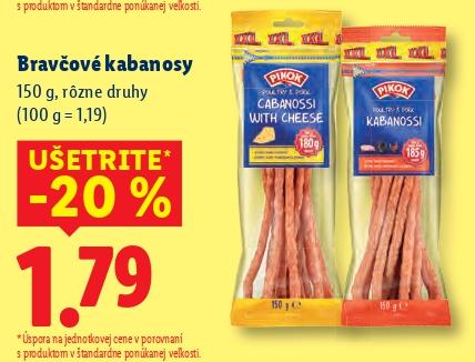 Bravčové kabanosy