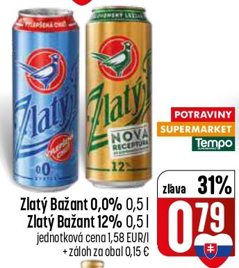 Zlatý Bažant 0,0% / Zlatý Bažant 12%