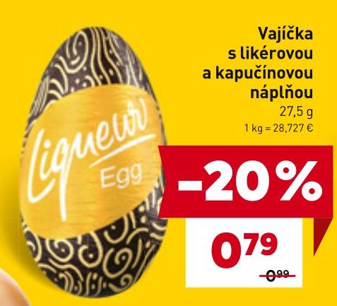 Vajíčka s likérovou a kapučínovou náplňou