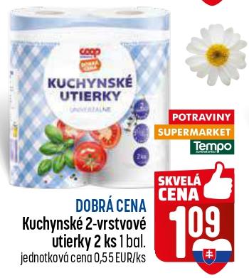 Kuchynské 2-vrstvové utierky 2 ks 1 bal.