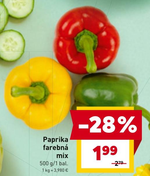 Paprika farebná mix