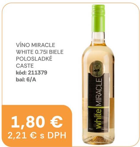 Víno Miracle White 0.75 l biele polosladké