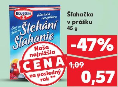 Šľahanie šľahačky v prášku