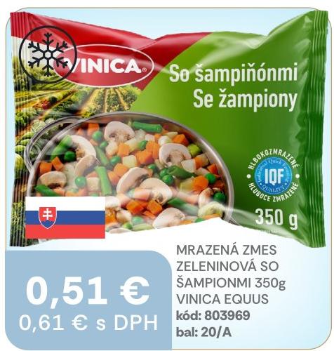 Mrazená zmes zeleninová so šampiňónmi