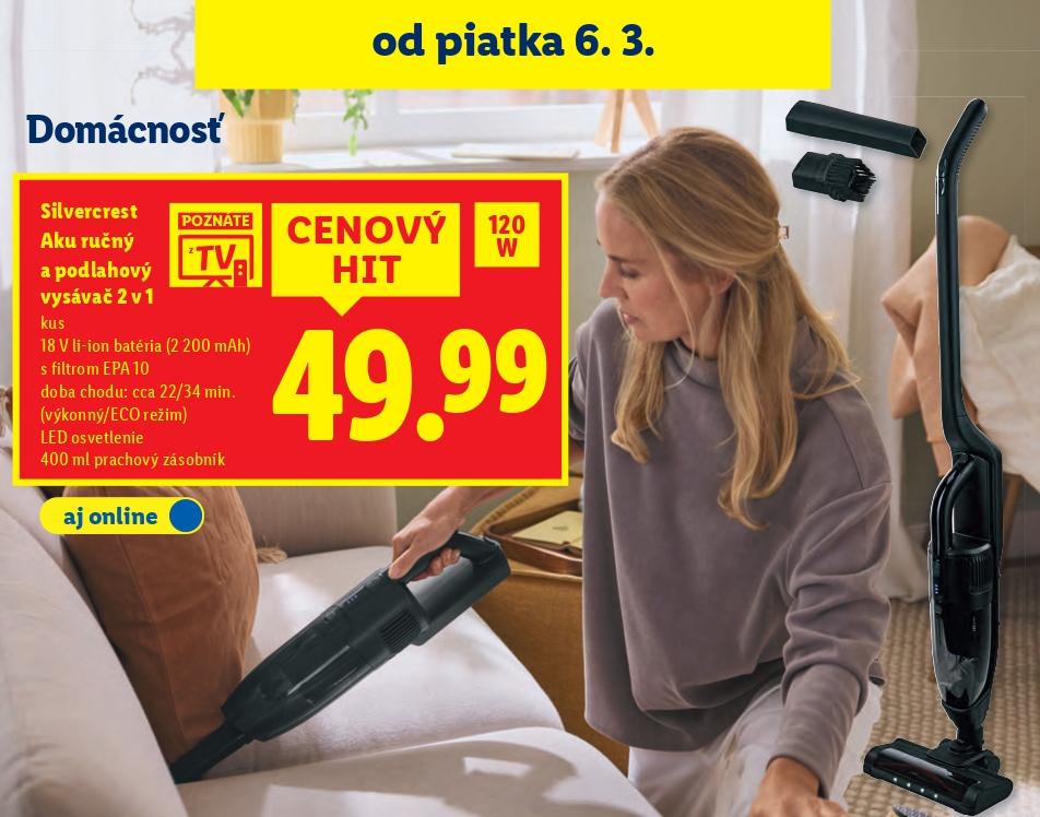 Aku ručný a podlahový vysávač 2 v 1