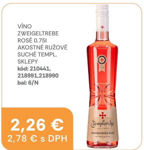 Víno Zweigeltrebe Rosé akostné ružové suché