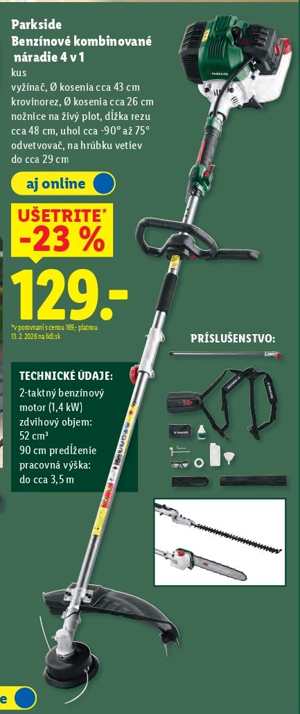 Benzínové kombinované náradie 4 v 1