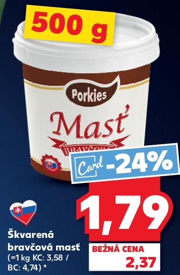 Škvarená bravčová masť