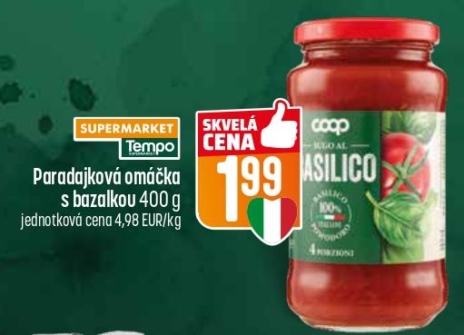 Paradajková omáčka s bazalkou