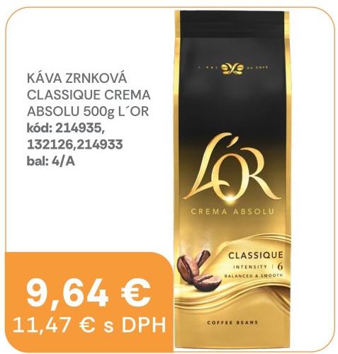 Káva zrnková Classique Crema Absolu