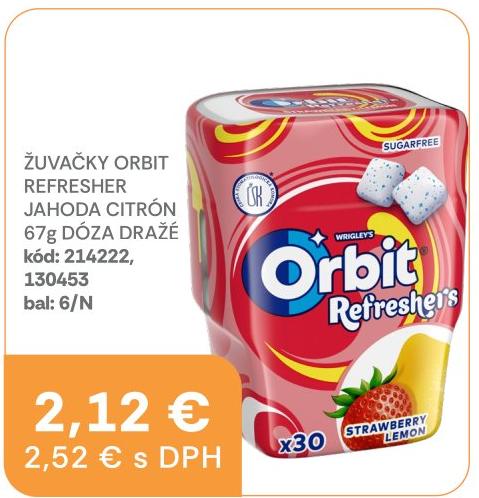 Žuvačky Orbit Refresher jahoda citrón