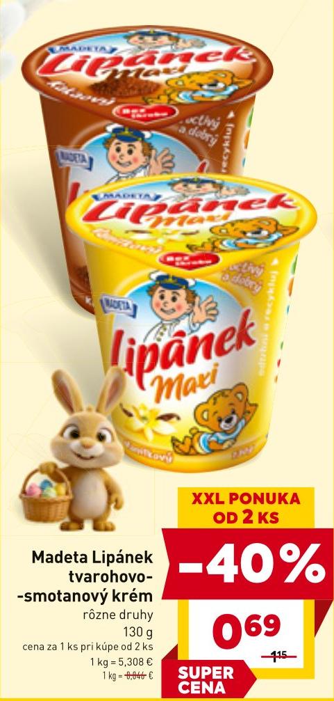 Lipánek tvarohovo-smotanový krém