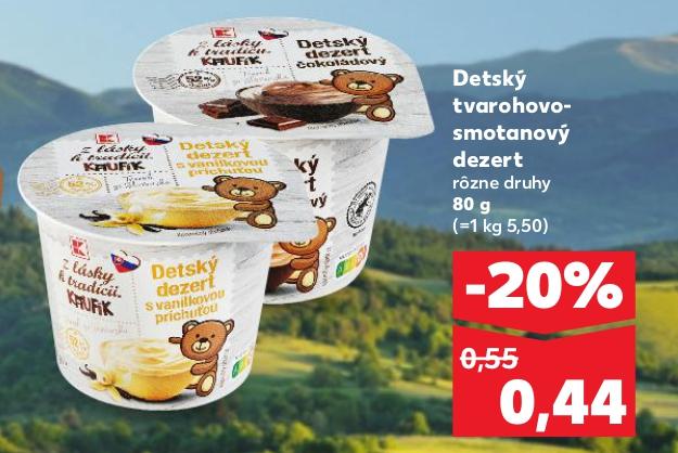 Detský tvarohovo-smotanový dezert