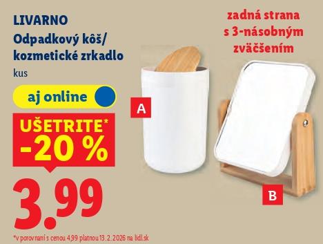 Odpadkový kôš / kozmetické zrkadlo