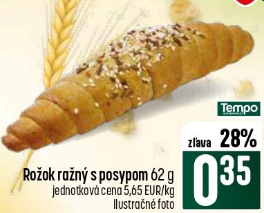 Rožok ražný s posypom