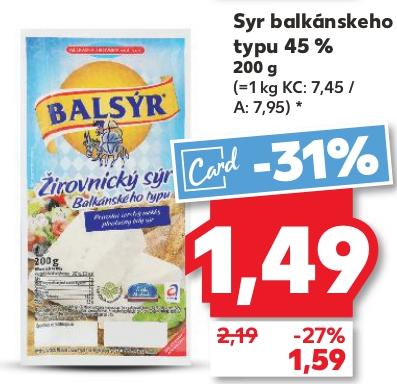 Syr balkánskeho typu 45 %