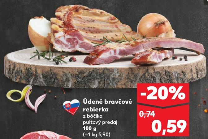 Údené bravčové rebierka z bôčika