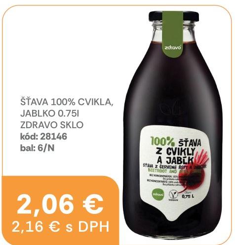 Šťava 100% cvikla, jablko