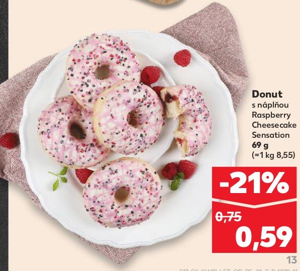 Donut s náplňou Raspberry Cheesecake Sensation