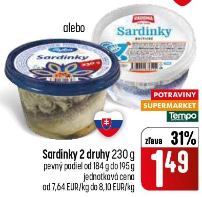 Sardinky 2 druhy