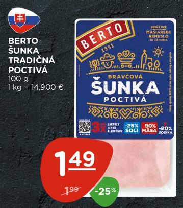 ŠUNKA TRADIČNÁ POCTIVÁ