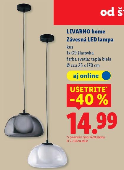 Závesná LED lampa