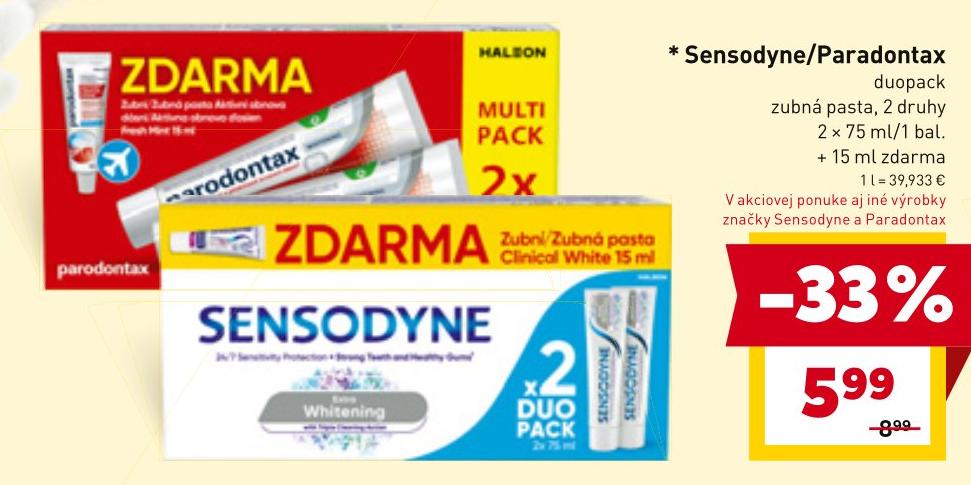 duopack zubná pasta, 2 druhy