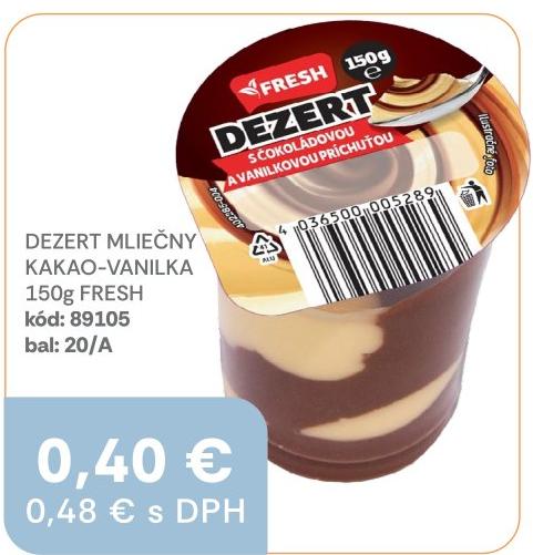 Dezert mliečny kakao-vanilka