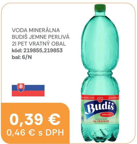 Voda minerálna Budiš jemne perlivá