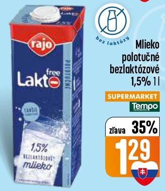 Mlieko polotučné bezlaktózové
