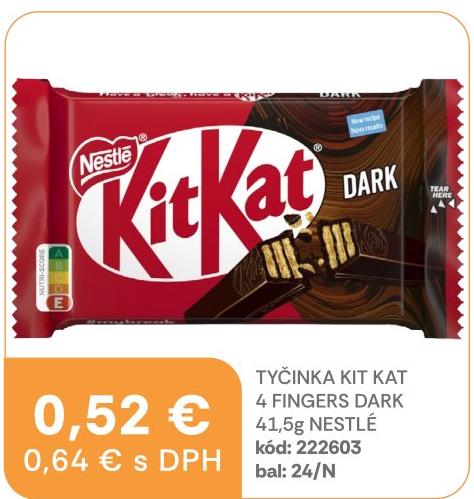TYČINKA KIT KAT 4 FINGERS DARK