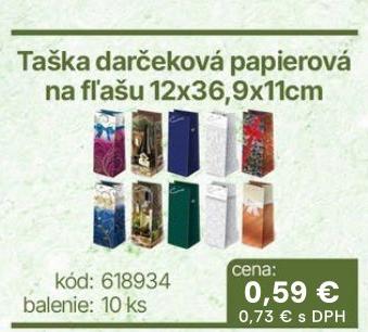 Taška darčeková papierová na fľašu