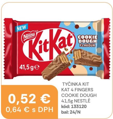 Tyčinka Kit Kat 4 Fingers Cookie Dough