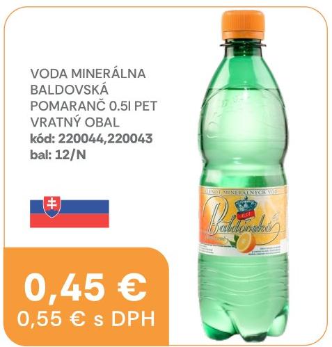 Voda minerálna Baldovská pomaranč